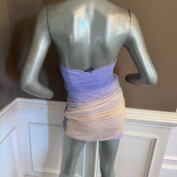 NWT ZARA Tulle Mini Corset Dress Purple/Yellow Sz M - Picture 4 of 4